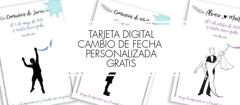 tarjeta digital cambio de fecha boda comunion bautizo gratis