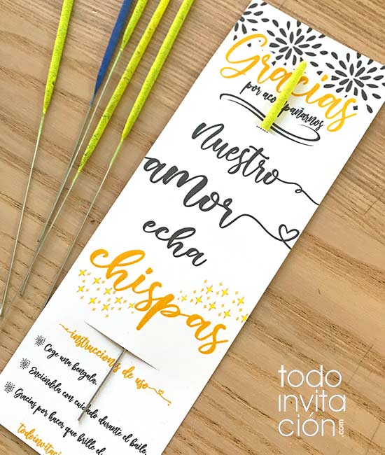 tarjetas gratis para bengalas de boda imprimible