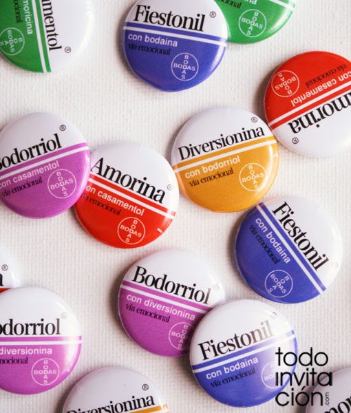 chapas divertidas para bodas medicamentos