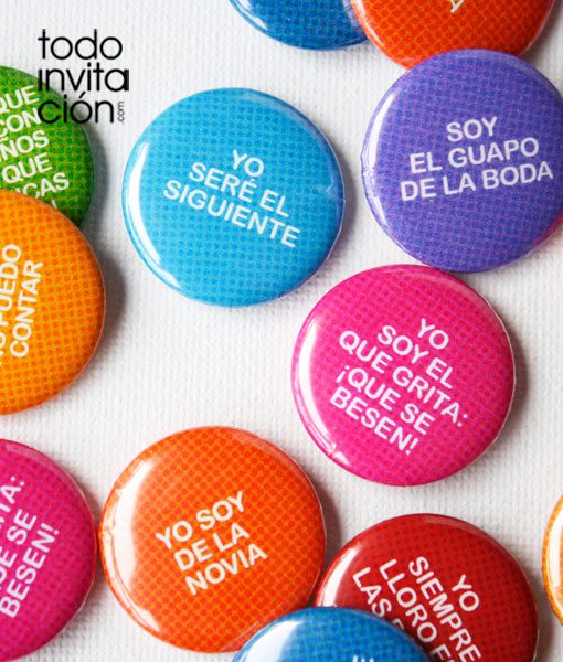 chapas de frases divertidas para bodas