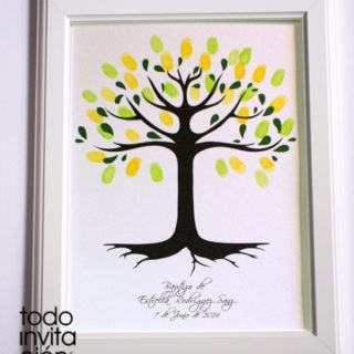cuadro arbol de huellas para bautizo
