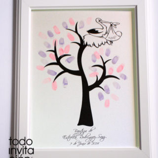 cuadro arbol de huellas para bautizo