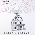 cuadro de huellas casa globos boda