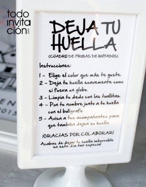 cuadro de huellas boda casa