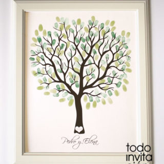 cuadro arbol de huellas boda