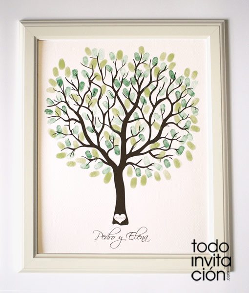 cuadro arbol de huellas boda