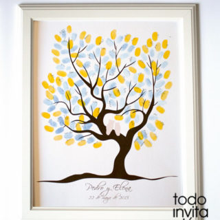 cuadro arbol de huellas boda