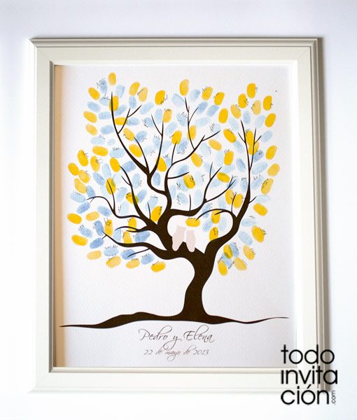 cuadro arbol de huellas boda