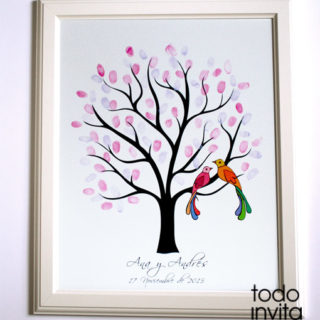 cuadro arbol de huellas boda