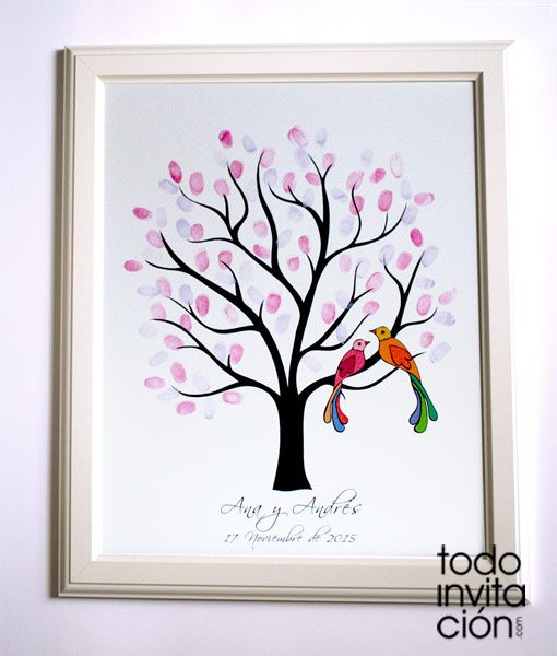 cuadro arbol de huellas boda