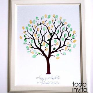 cuadro arbol de huellas boda