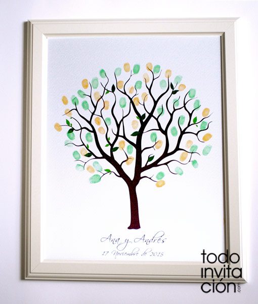 cuadro arbol de huellas boda