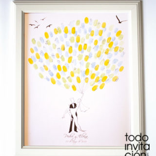 cuadro arbol de huellas boda