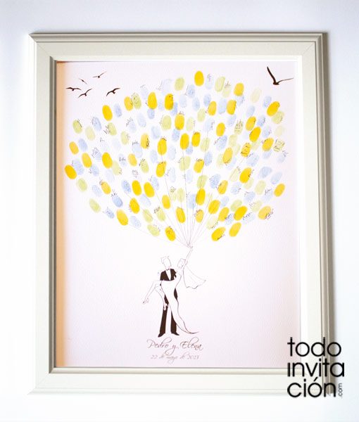 cuadro arbol de huellas boda