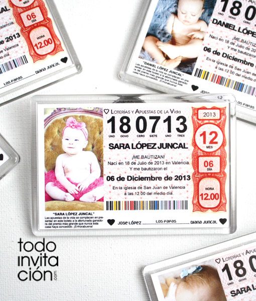 iman recordatorio original loteria bautizo