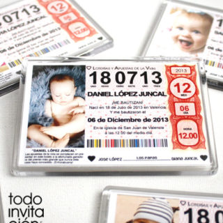 iman recordatorio original loteria bautizo