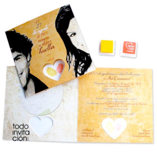 invitacion de boda huellas