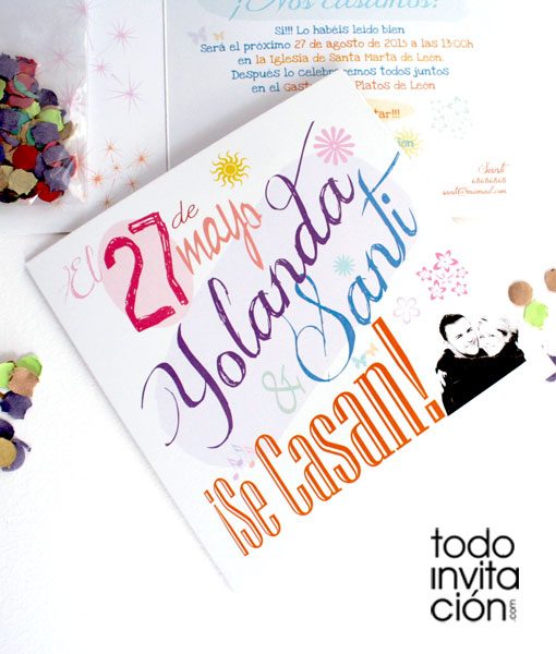 invitacion de boda party original