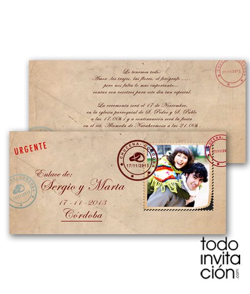 invitacion de boda post