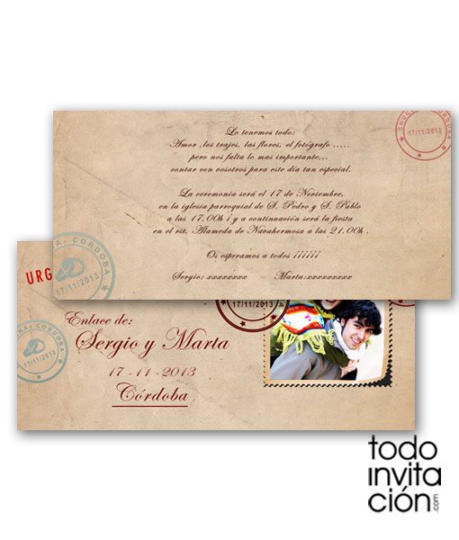 invitacion de boda post