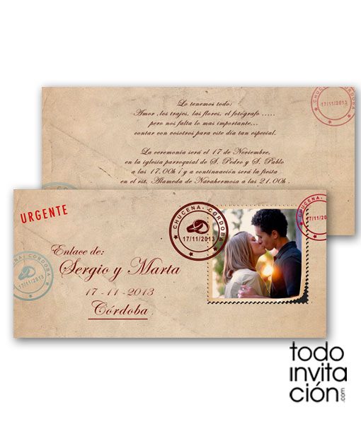 invitacion de boda post