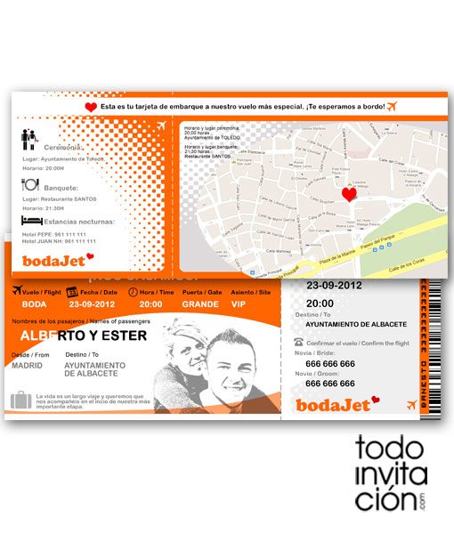 invitacion-billete avion tarjeta embarque