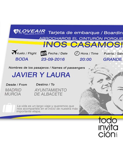 invitacion-billete avion tarjeta embarque