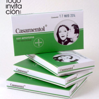 invitacion de boda original caja medicamento