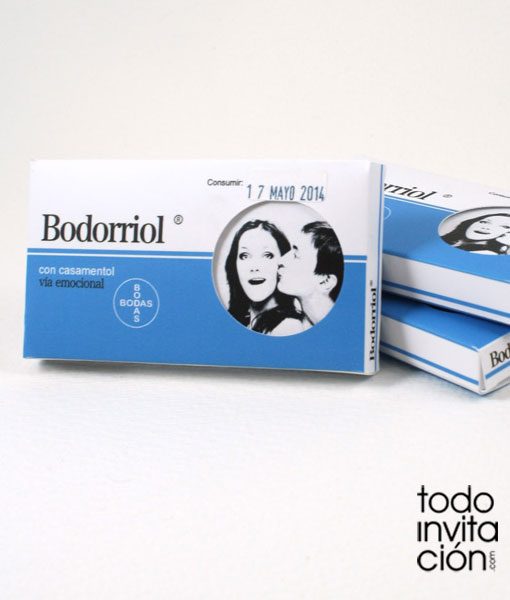 invitacion de boda original caja medicamento