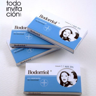 invitacion de boda original caja medicamento