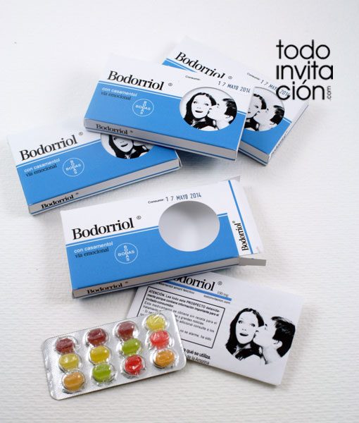 invitacion de boda original caja medicamento