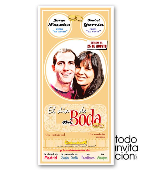 invitacion de boda cartel de cine