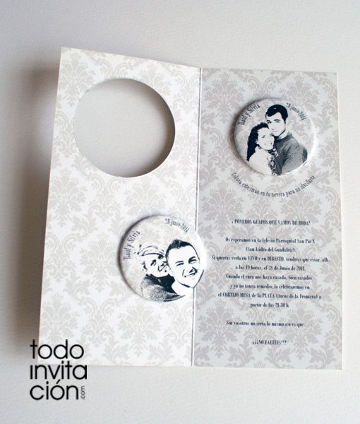 invitacion de boda con imán de nevera