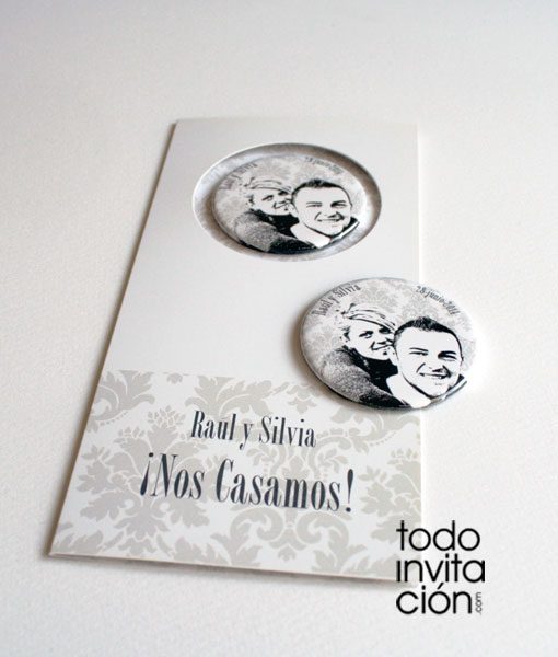 invitacion de boda con imán de nevera