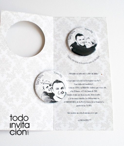 invitacion de boda con imán de nevera