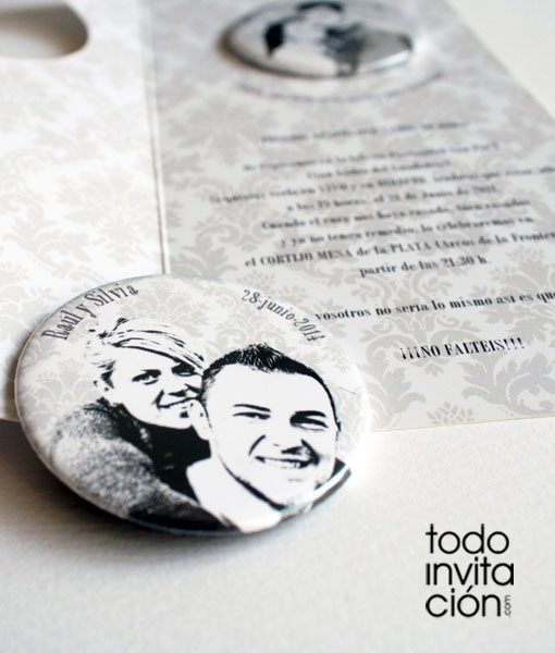 invitacion de boda con imán de nevera