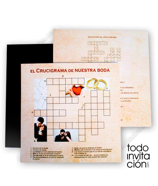 invitacion de boda crucigrama