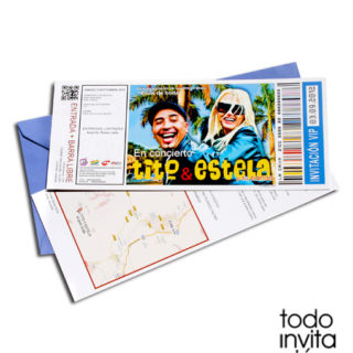 invitacion de boda entrada de concierto
