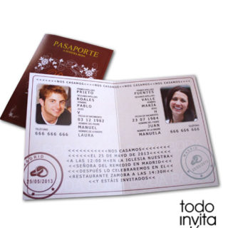 invitacion de boda pasaporte