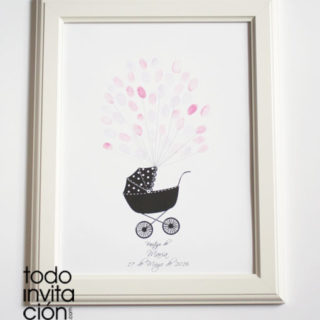 cuadro huellas bautizo carrito bebe