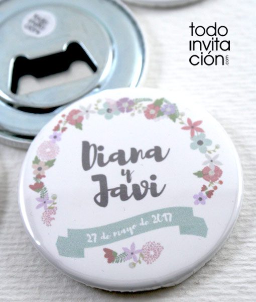 abridor flores de boda personalizado