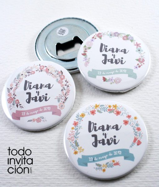 abridor flores de boda personalizado