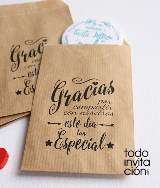 bolsas kraft detalles regalos bodas bautizos comuniones