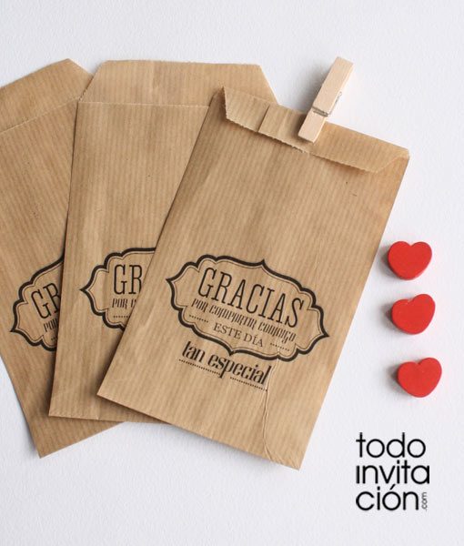 bolsas kraft detalles regalos de boda bautizo