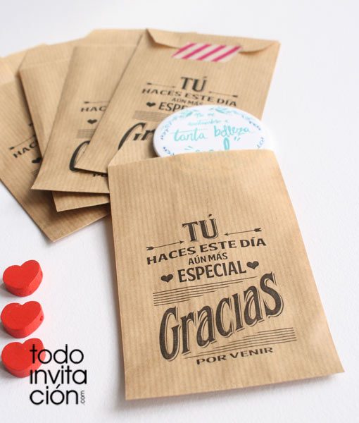 bolsas kraft detalles regalos de boda bautizo