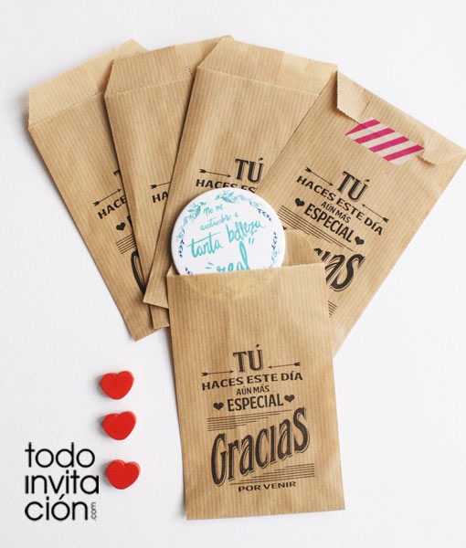 Inclinado El otro día Profesión ▷BOLSAS KRAFT PEQUEÑAS "GRACIAS 4" - PACK 20 und. - Todoinvitacion-  invitaciones y detalles diferentes