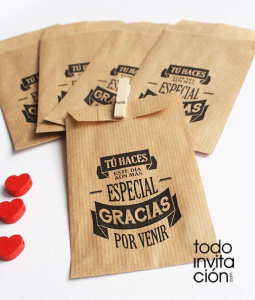 bolsas kraft detalles regalos de boda bautizo