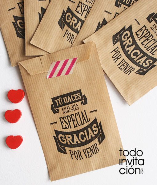 bolsas kraft detalles regalos de boda bautizo