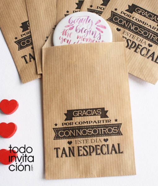 bolsas kraft detalles regalos de boda bautizo