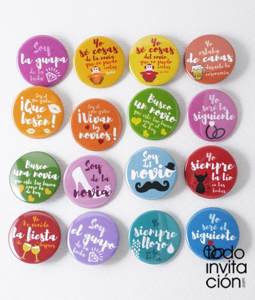 chapas divertidas para bodas frases